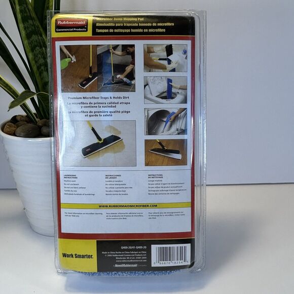 Rubbermaid Commercial Economy Wet Mopping Pad Microfiber 18" Blue Q409-20 - Picture 2 of 5